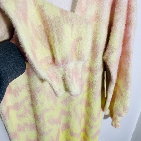 NEW Anthropologie Long-Sleeve V-Neck Sweater Mini Dress Oversized Preppy Relaxed - Picture 5 of 10